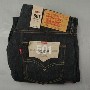 Vintage Levis Jeans Mens 35x32 501 XX Shrink-To-Fit Raw Denim Deadstock Y2K